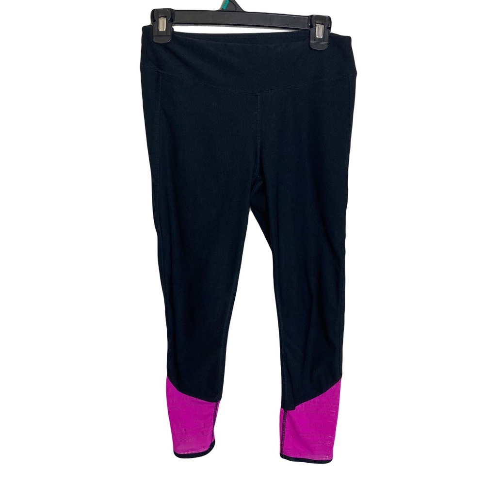 Black and Fuchsia Purple Capri Leggings Size Medium